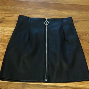 NEVER WORN Forever 21 Fake Leather Zip Front Skirt